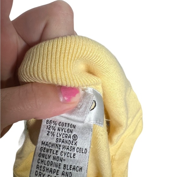 Light Yellow Talbots Knit Cotton-Blend Polo Small - Picture 5 of 5